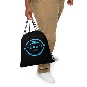 Black Hydrofin Logo Drawstring bag