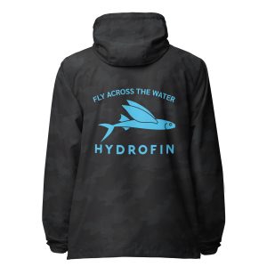 Hydrofin Black Cameo Unisex lightweight zip up windbreaker