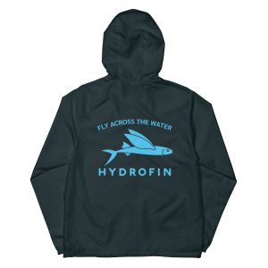 Hydrofin Navy Unisex lightweight zip up windbreaker