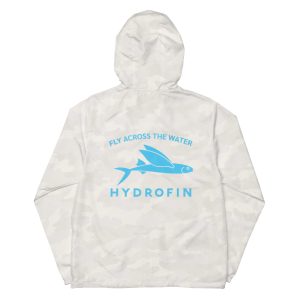 Hydrofin White Cameo Unisex lightweight zip up windbreaker